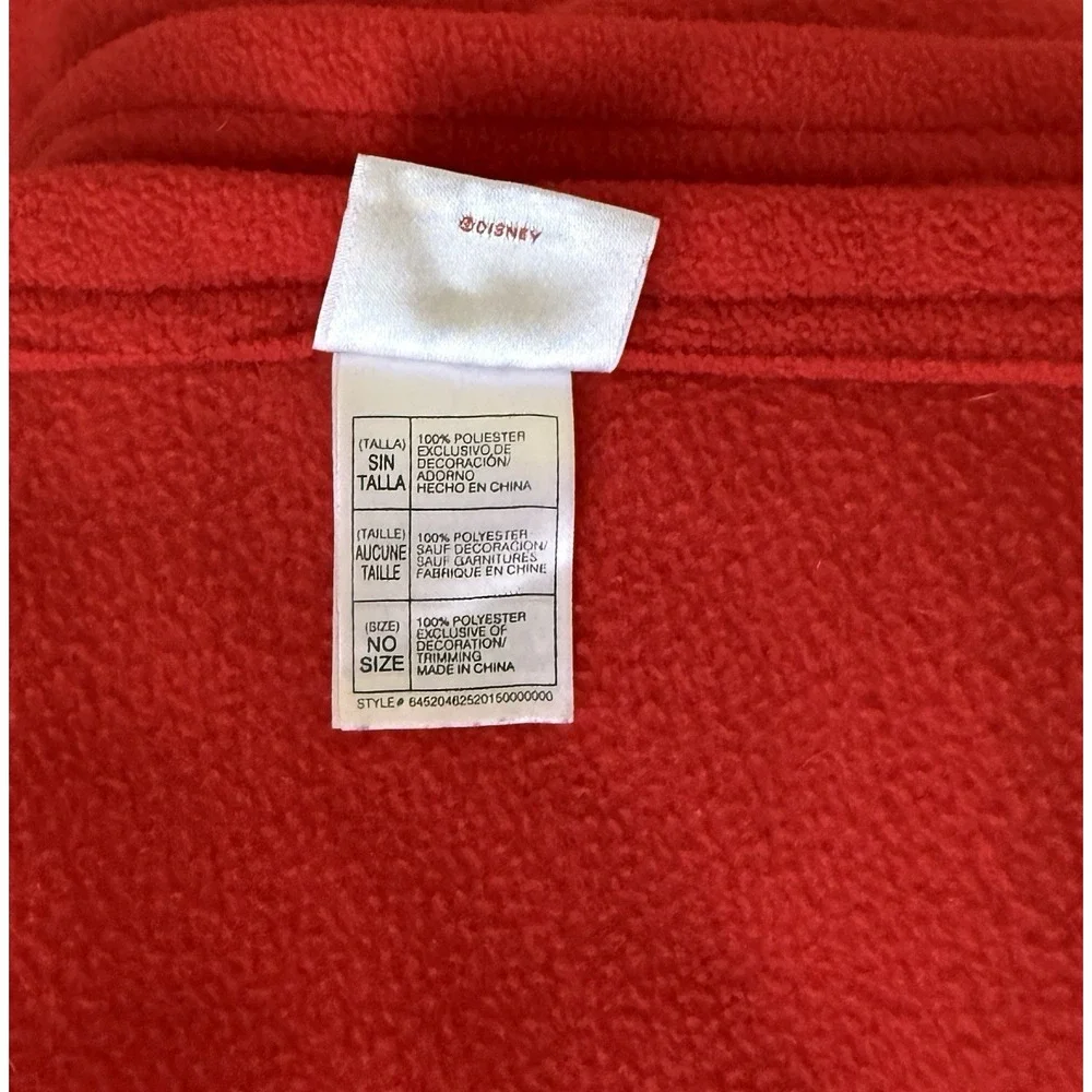 Disney Store Red Fleece‎ Throw Blanket Mickey & Minnie Mouse Stars Embroidered